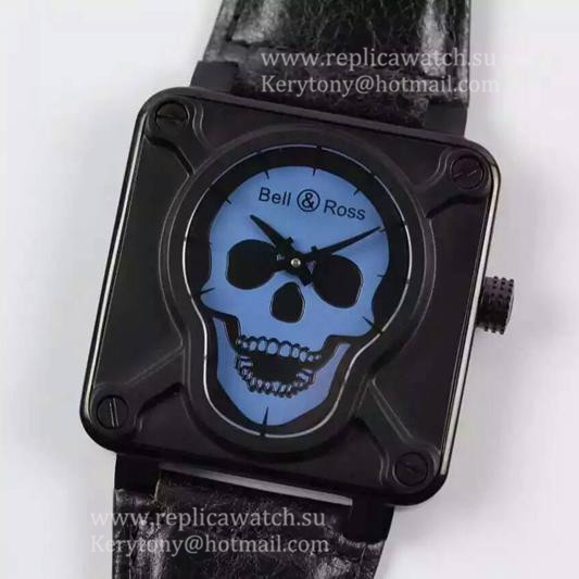 Best Price Bell & Ross BR 01 Skull PVD Blue Dial M9015 (Free Strap)