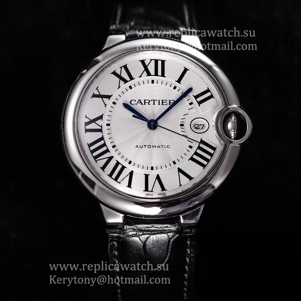 Fake Ca*t1er Ballon Bleu 42mm V9F SS Silver Dial 1847 MC (Free Strap)
