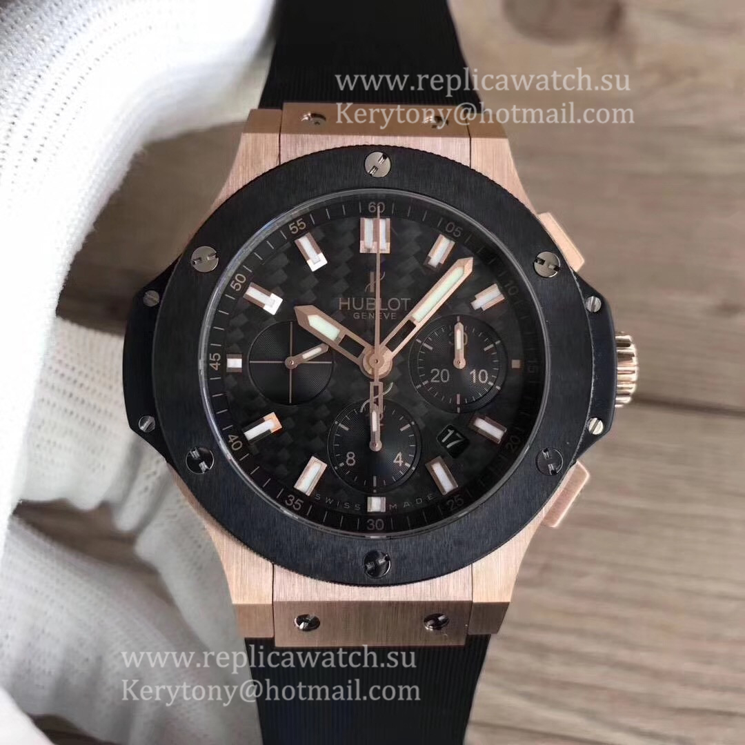 NEW Replica Hublot Big Bang Gold Ceramic 301.PM.1780.RX HBB V6F Rose Gold Carbon Fiber Dial HUB4100