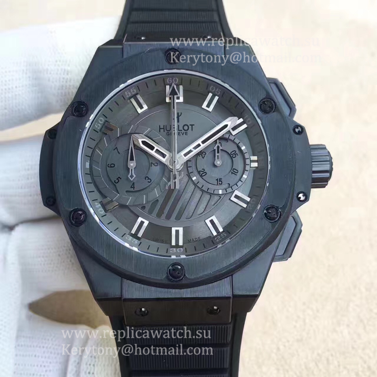NEW Replica Hublot Big Bang King Power Foudroyante All Black 715.CI.1110.RX HBB V6F Ceramic Black Dial 7750