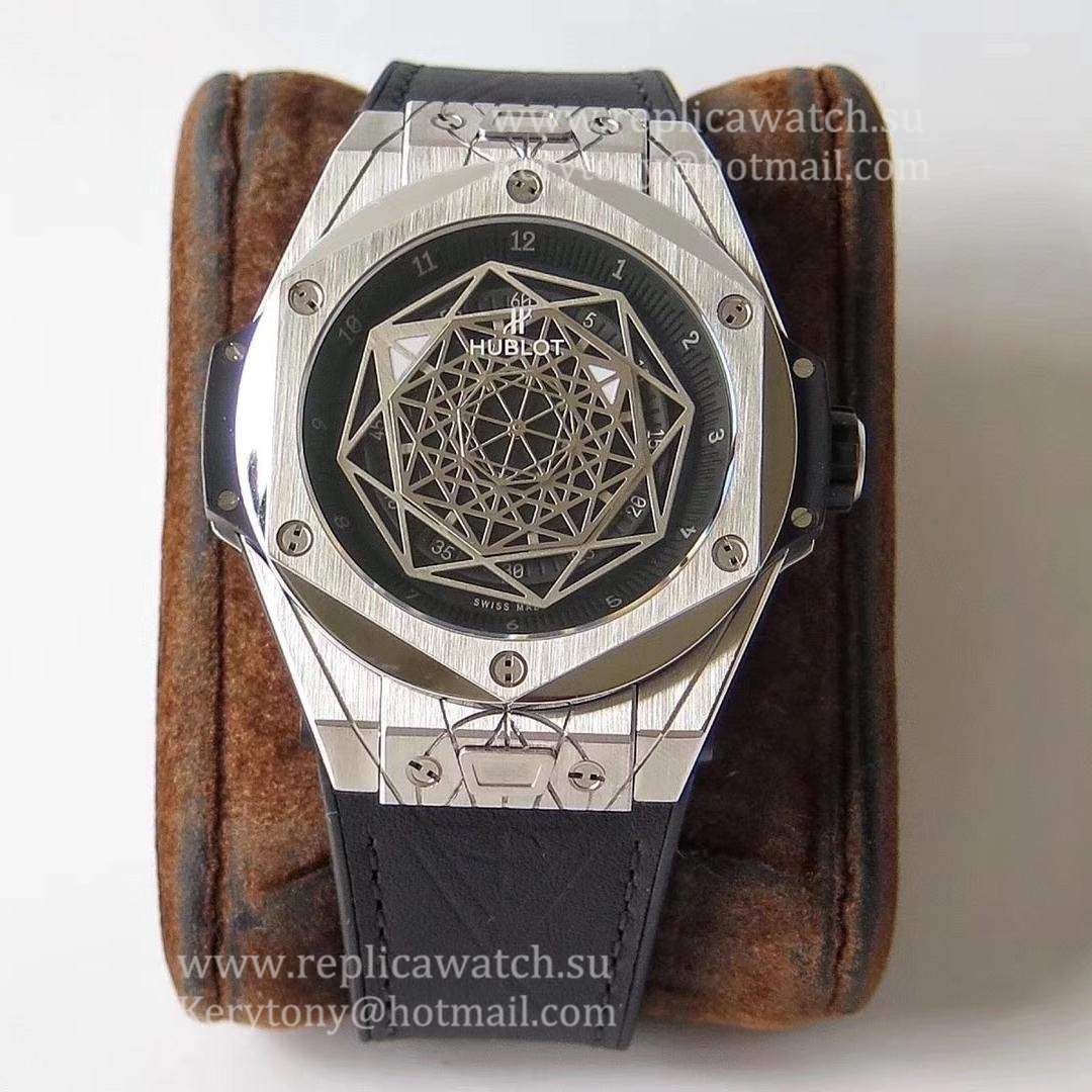 NEW Replica Hublot Big Bang Sang Bleu Black Titanium 415.NX.1112.VR.MXM16 HBF Titanium Black Dial HUB1213 UNICO Manufacture