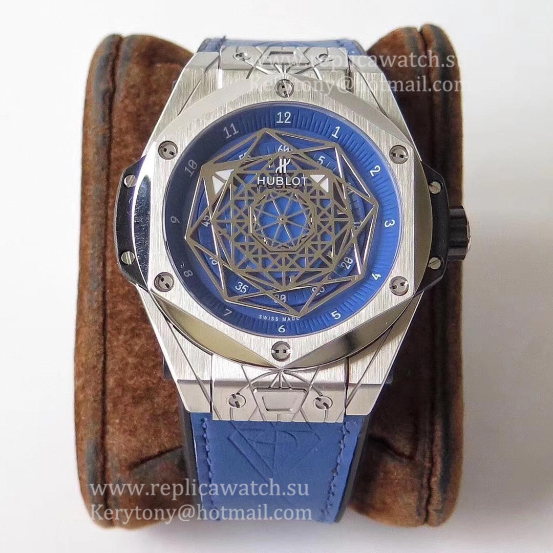 Copy Hublot Big Bang Sang Titanium Blue 415.NX.7179.VR.1704.MXM18 TMF Titanium Blue Dial HUB1213 UNICO Manufacture
