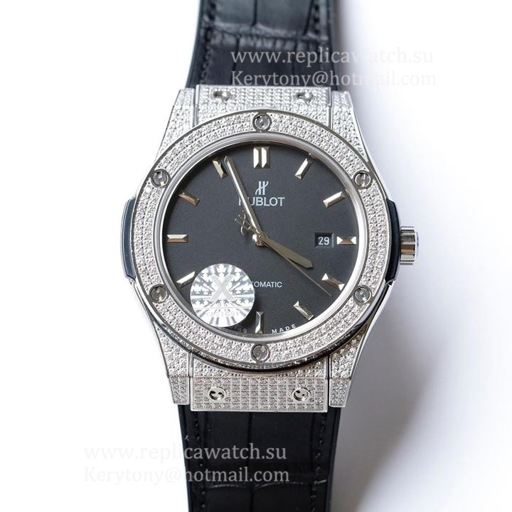 Fake Hublot Classic Fusion 511.NX.1170.LR 45mm XF SS & D1am0nd Black Dial M8215