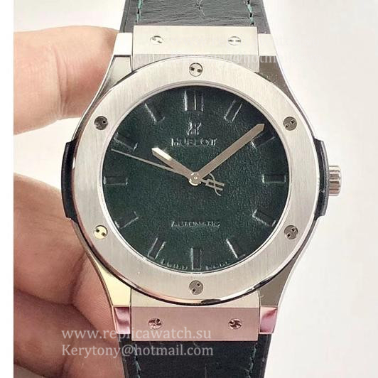 Perfect Replica Hublot Classic Fusion Berluti Scritto 511.NX.050B.VR.BER16 SR V2 SS Green Leather Dial 2892