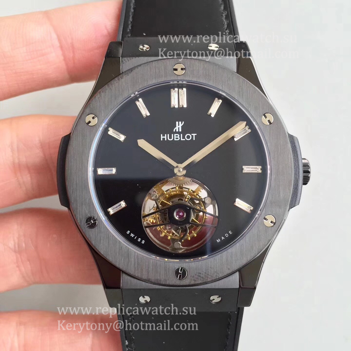 Perfect Replica Hublot Classic Fusion Tourbillon Night Out 505.CS.1270.VR TF PVD Black Dial HUB6011
