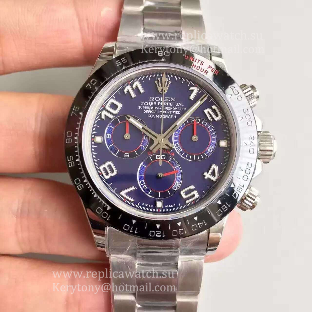 Copy R01ex Daytona  116500 LN JHF SS Blue Dial 4130