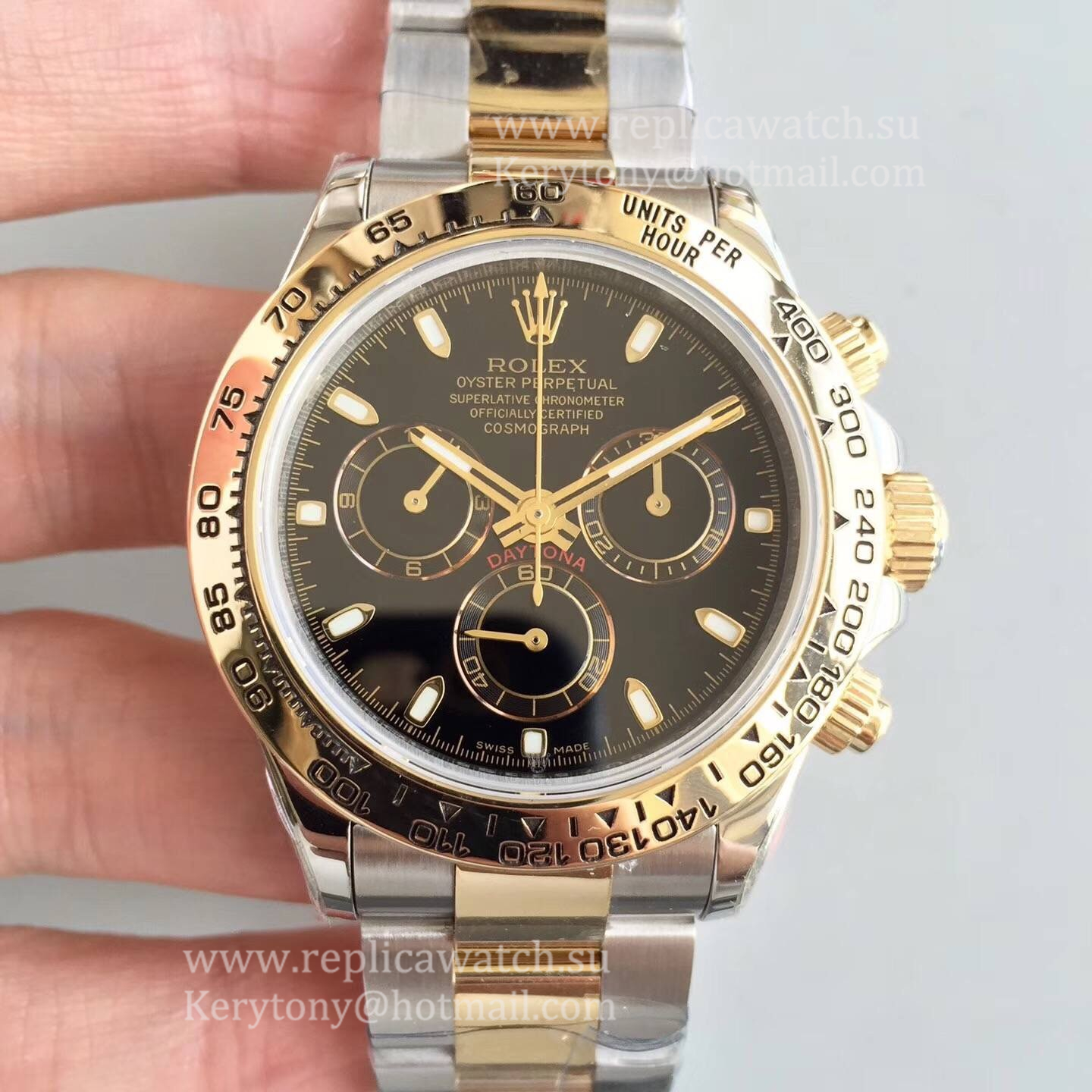 High Quality R01ex Daytona  116503 3AF 18K Yellow Gold Wrapped & SS 904L Black Dial 7750