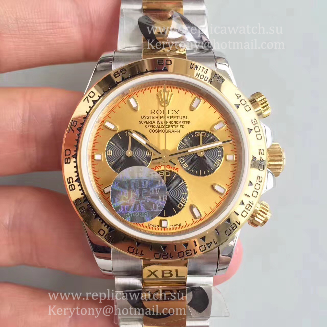 NEW Replica R01ex Daytona  116503 JF SS & Yellow Gold Champagne & Black Dial 7750