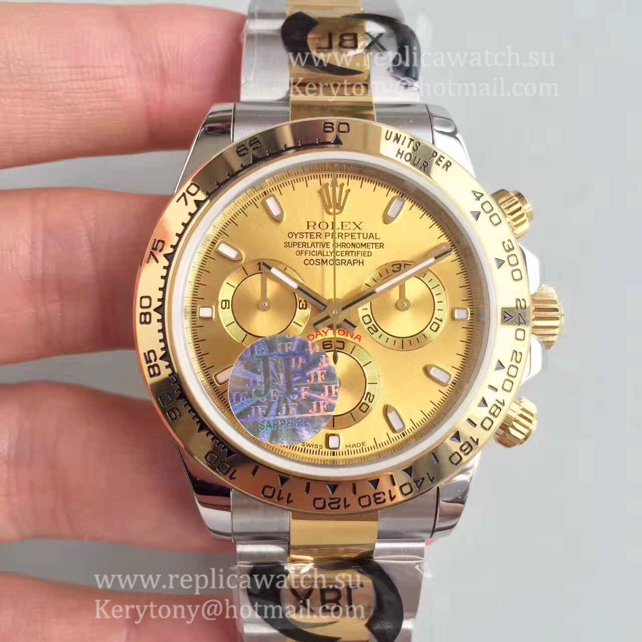 Replica R01ex Daytona  116503 JF SS & Yellow Gold Champagne Dial 7750
