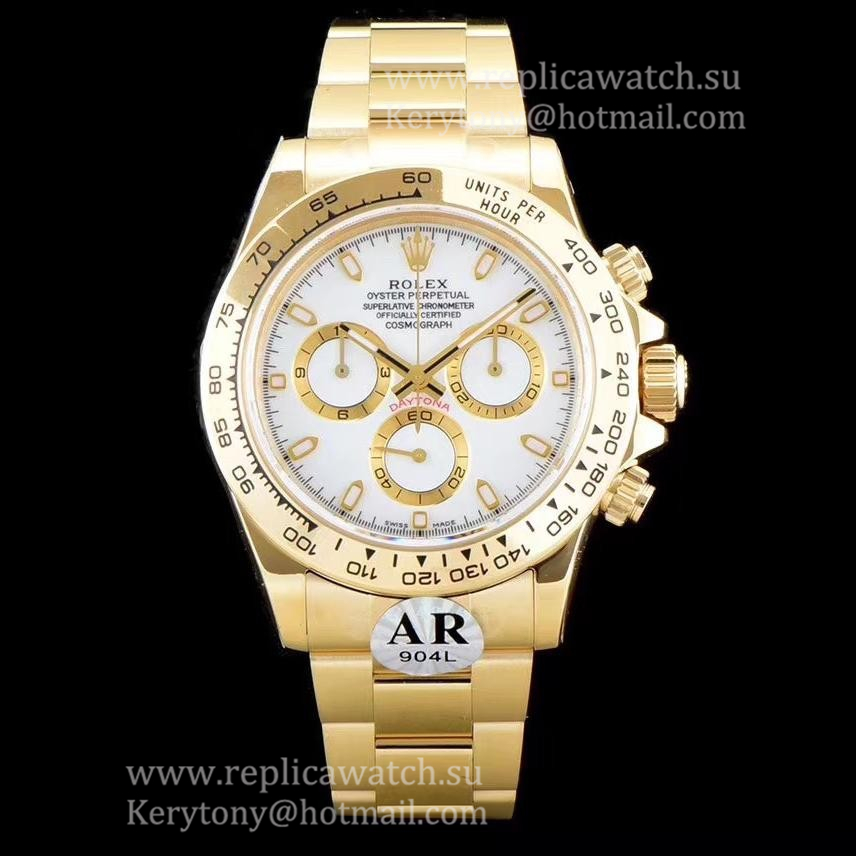 NEW Replica R01ex Daytona  116508 ARF V2 SS 904L & Yellow Gold Platted White Dial 4130