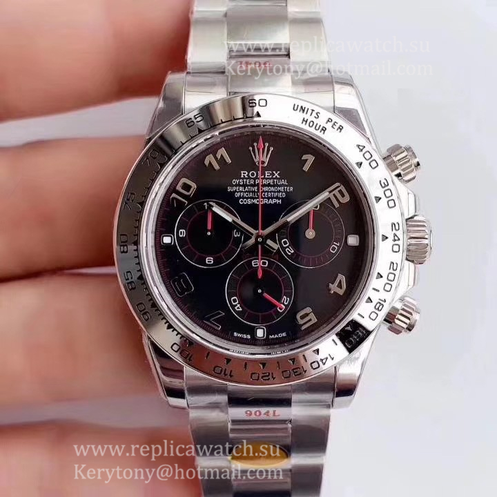 Copy R01ex Daytona  116509 2020 Noob Factory V3 SS 904L Black Dial 4130
