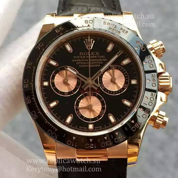 Replica R01ex Daytona  116515 JHF Rose Gold Black & Gold Dial 4130