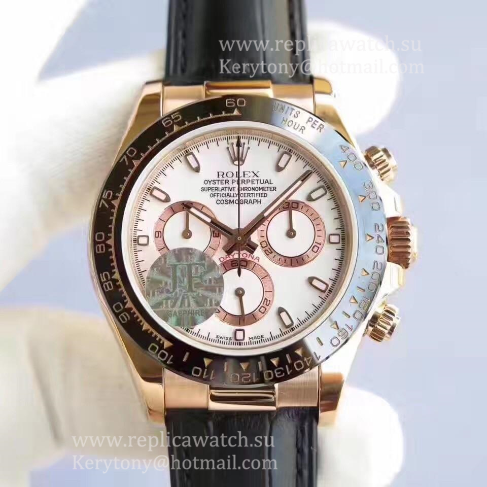 NEW Replica R01ex Daytona  116515 LN JF Rose Gold White Dial Swiss 7750