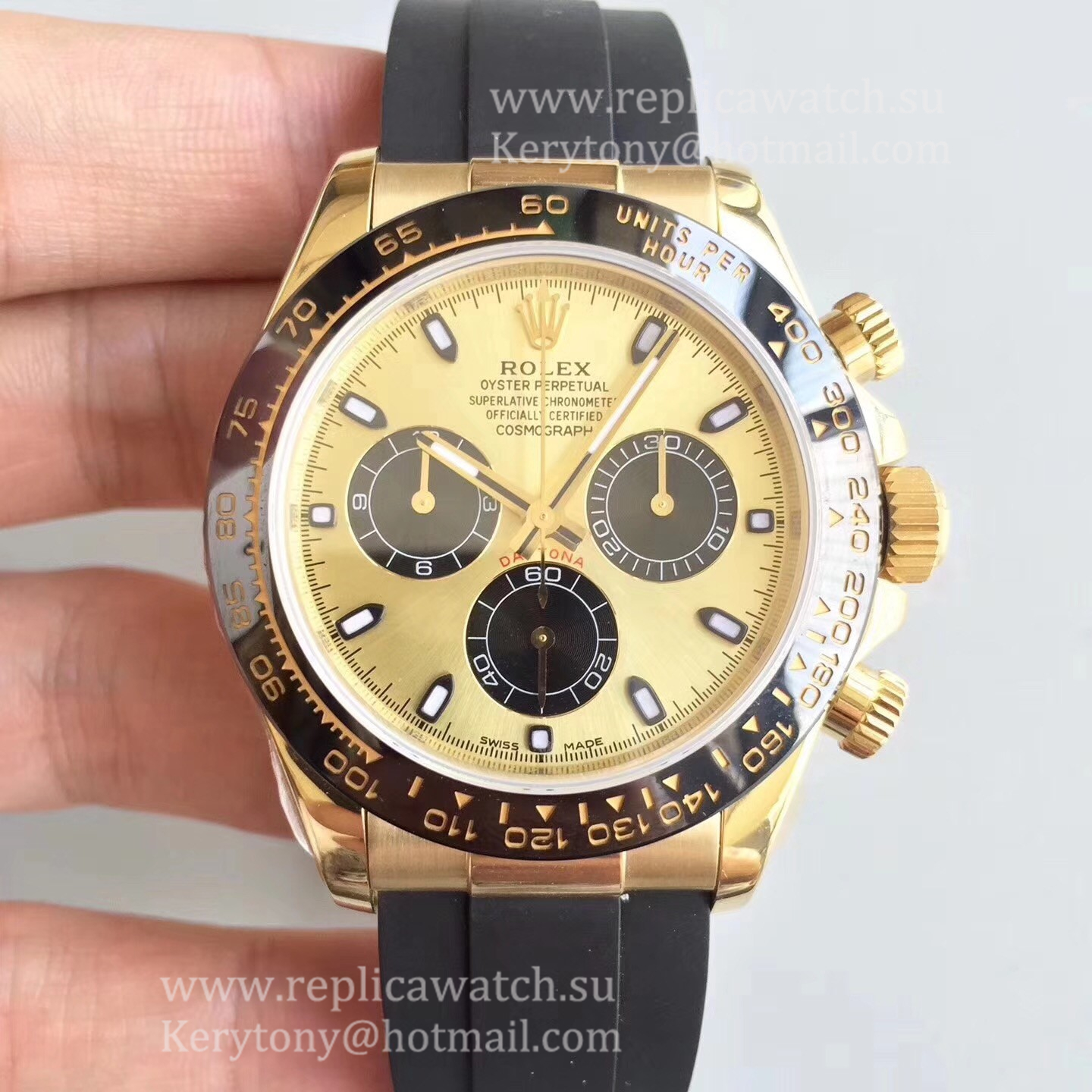 Perfect Replica R01ex Daytona  116518 LN ARF Yellow Gold Champagne Dial 4130