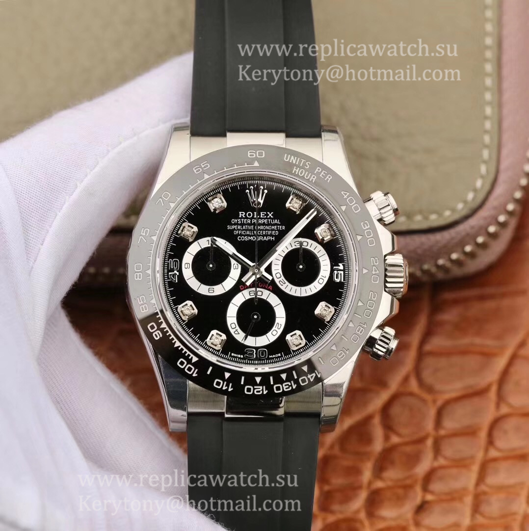 NEW Replica R01ex Daytona  116519 LN Noob Factory V3 SS 904L Black Dial 4130
