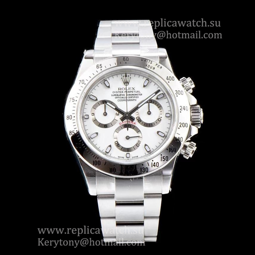 NEW Replica R01ex Daytona  116520 ARF V2 SS 904L White Dial 4130
