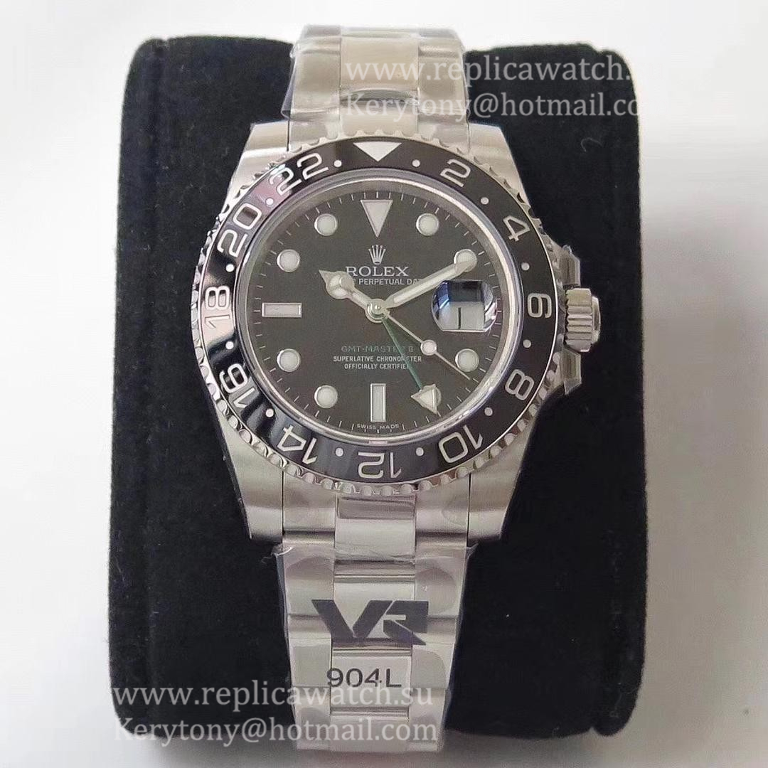 High Quality R01ex GMT-Master II 116710 LN VRF V2 SS 904L Black Dial 3186 (CF Bezel)
