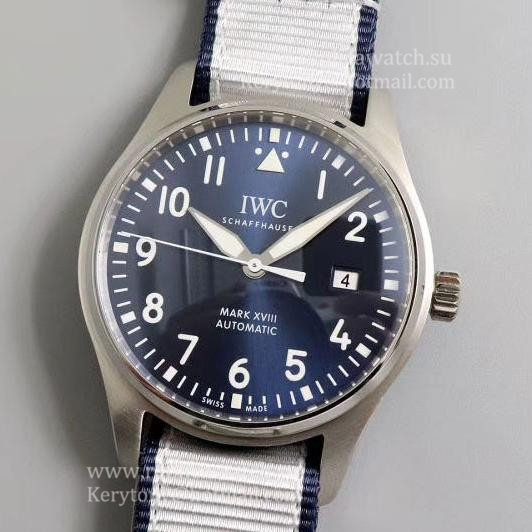 NEW Replica IWC Pilot Mark XVIII IW327010 M+F SS Blue Dial 35111