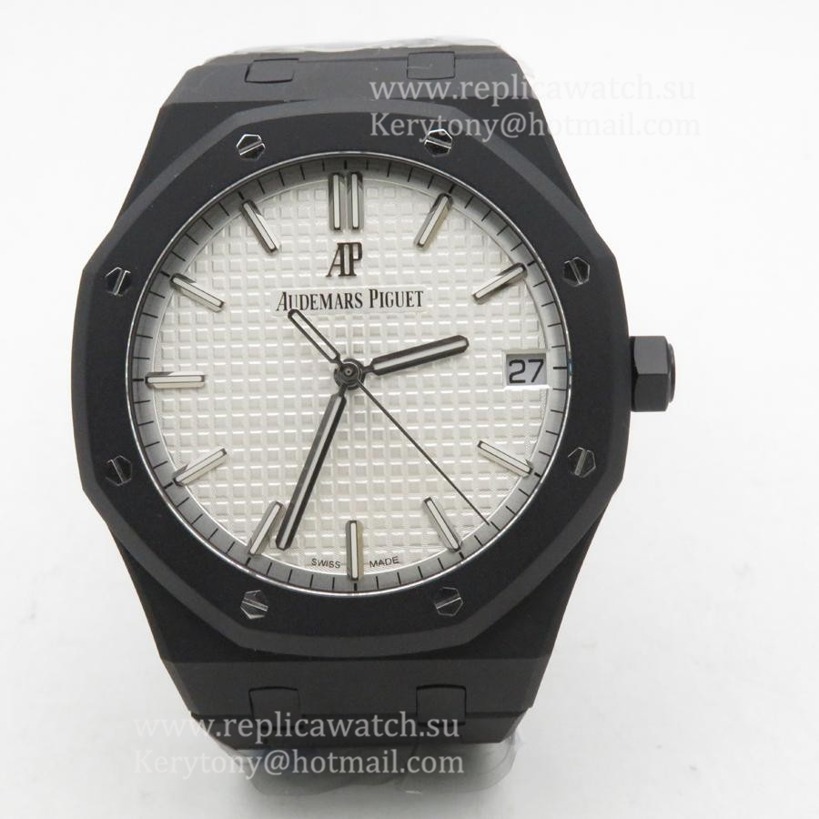 Perfect Replica Audemars Royal Oak 15500 41mm ZF PVD White Dial 4302 V2 (Free Box)