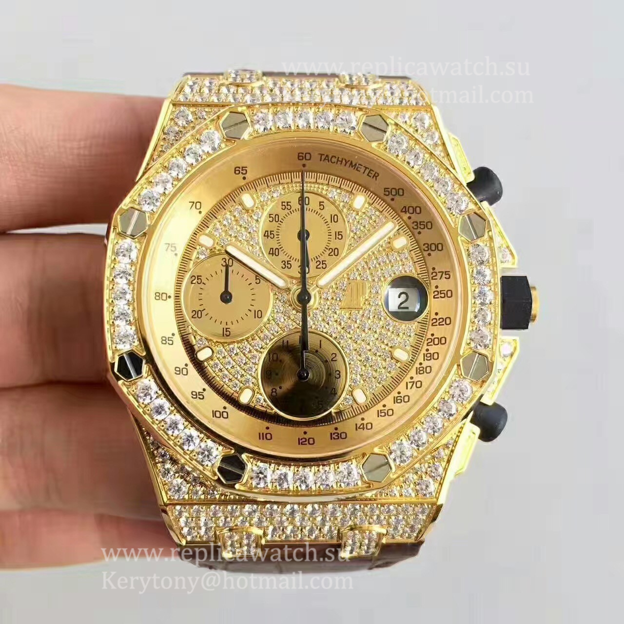 Best Price Audemars P1g*et Royal Oak Offshore 26067OR.ZZ.D002CR.01 JF V2 Yellow Gold & D1am0nds D1am0nd Dial 7750