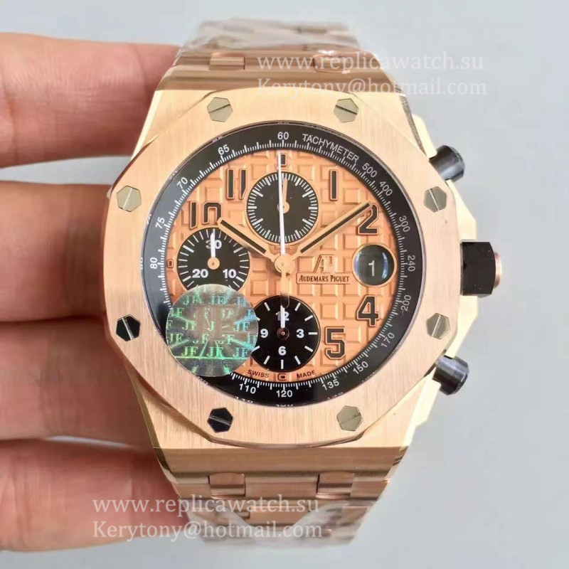 Shop Audemars P1g*et Royal Oak Offshore 26470OR.OO.1000OR.01 JF V2 Rose Gold Gold Dial 3126