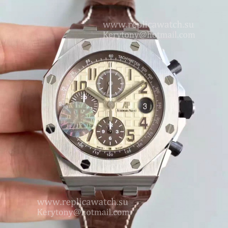 Fake Audemars P1g*et Royal Oak Offshore 26470ST.OO.A801CR.01 JF V2 SS Brown Dial 3126