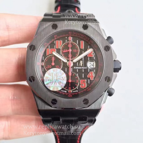 Perfect Replica Audemars Royal Oak Offshore Las Vegas 26186SN.OO.D101CR.01 JF V2 PVD Black Dial 7750