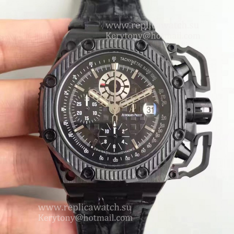 Fake Audemars P1g*et Royal Oak Offshore Survivor 26165IO.OO.A002CA.01 JF V2 Titanium Black Dial 7750