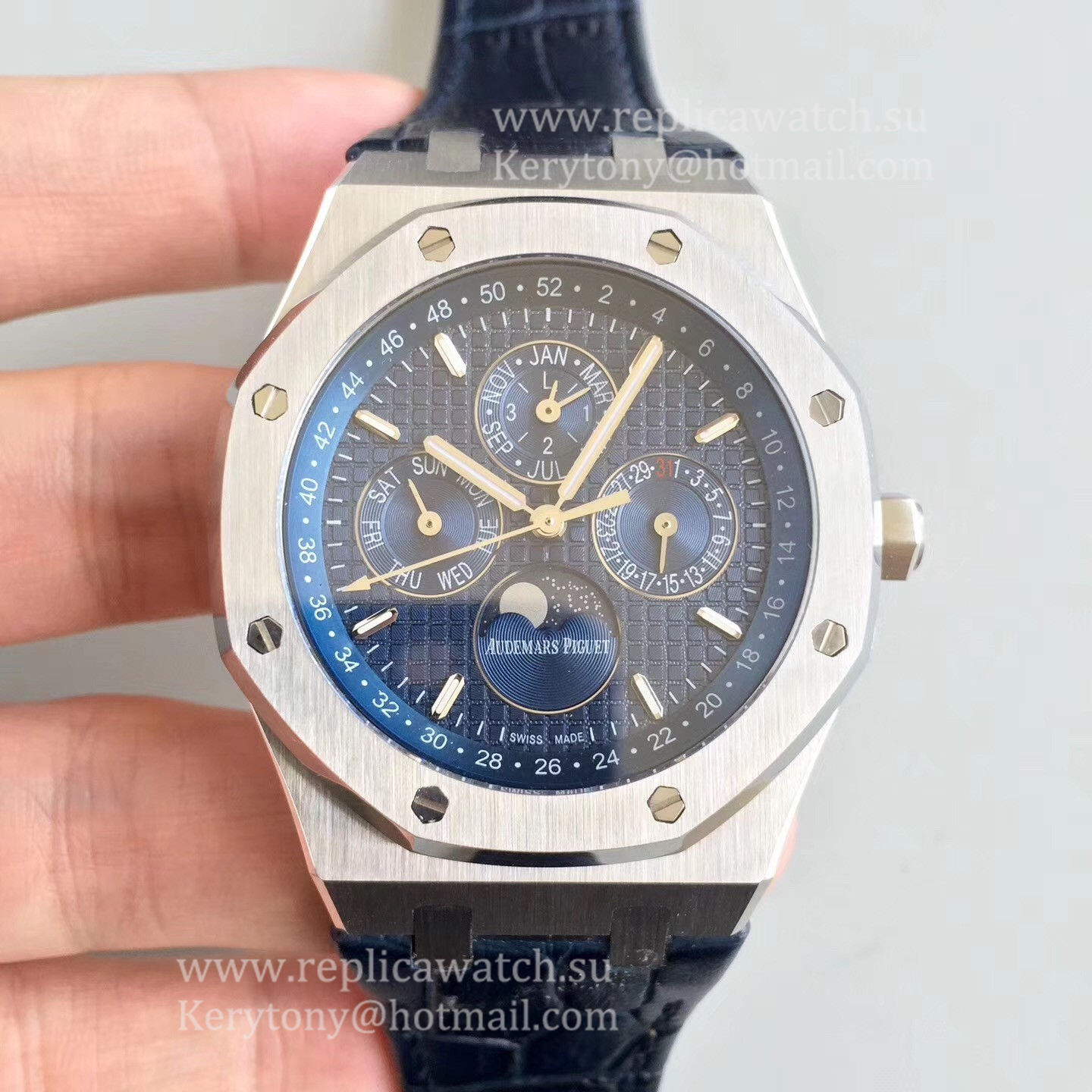 Best Price Audemars P1g*et Royal Oak Perpetual Calendar 41mm 26574ST.OO.1220ST.02 BF SS Blue Dial 5134