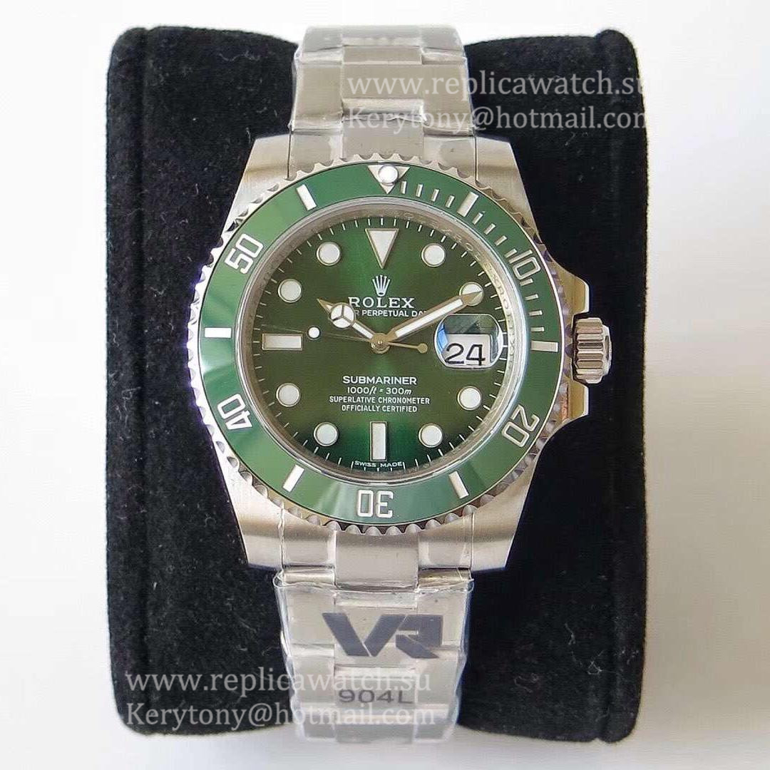 Fake R01ex Submariner Date 116610 LV VRF V3 SS 904L Green Dial 3135 (CF Bezel)