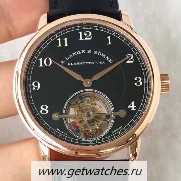 Copy A. Lange & Sohne 1815 Tourbillon 730.032 Rose Gold Black Dial L102.1