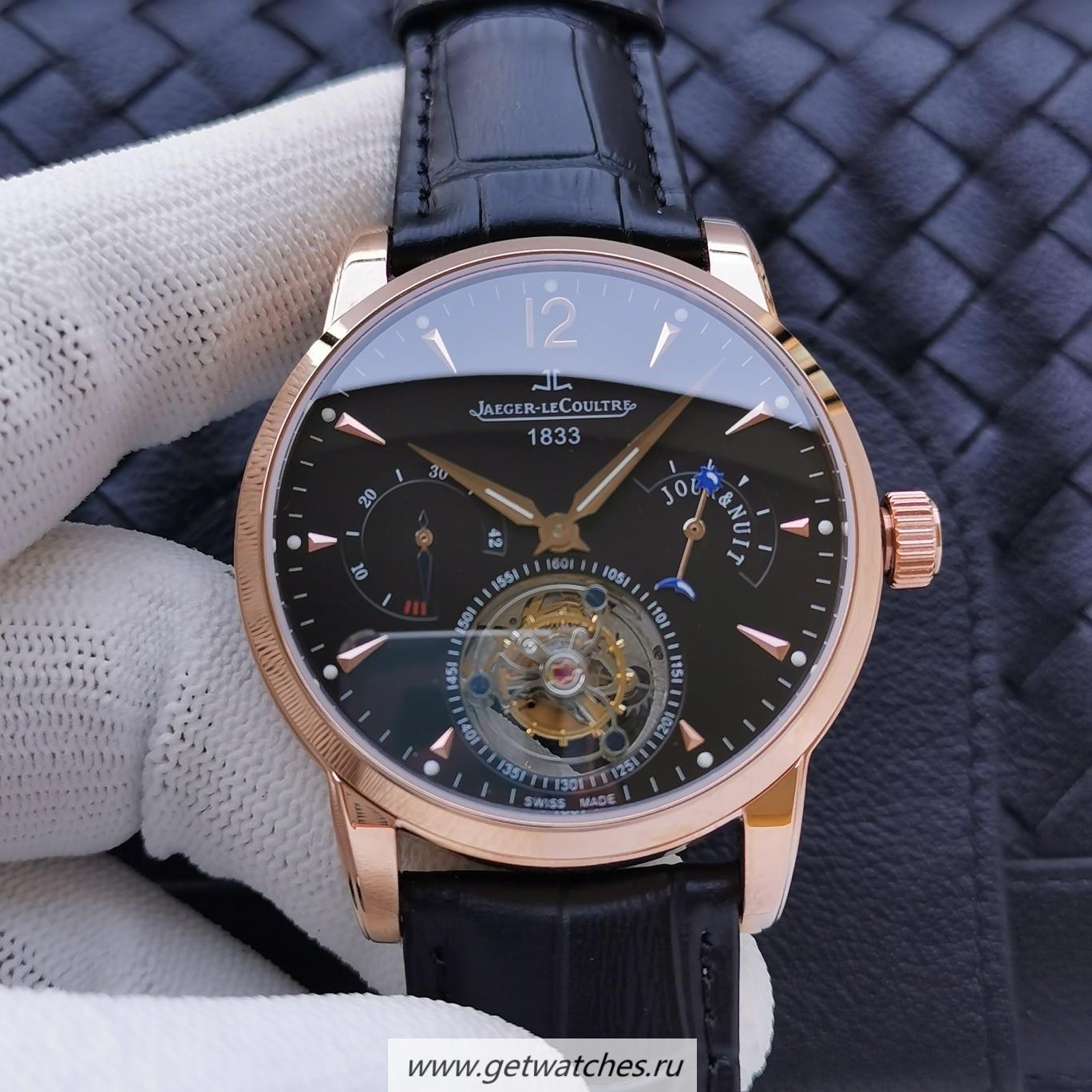 High Quality Jaeger-LeCoultre 1833 Master Grande Tradition BMF Rose Gold Black Dial Tourbillon