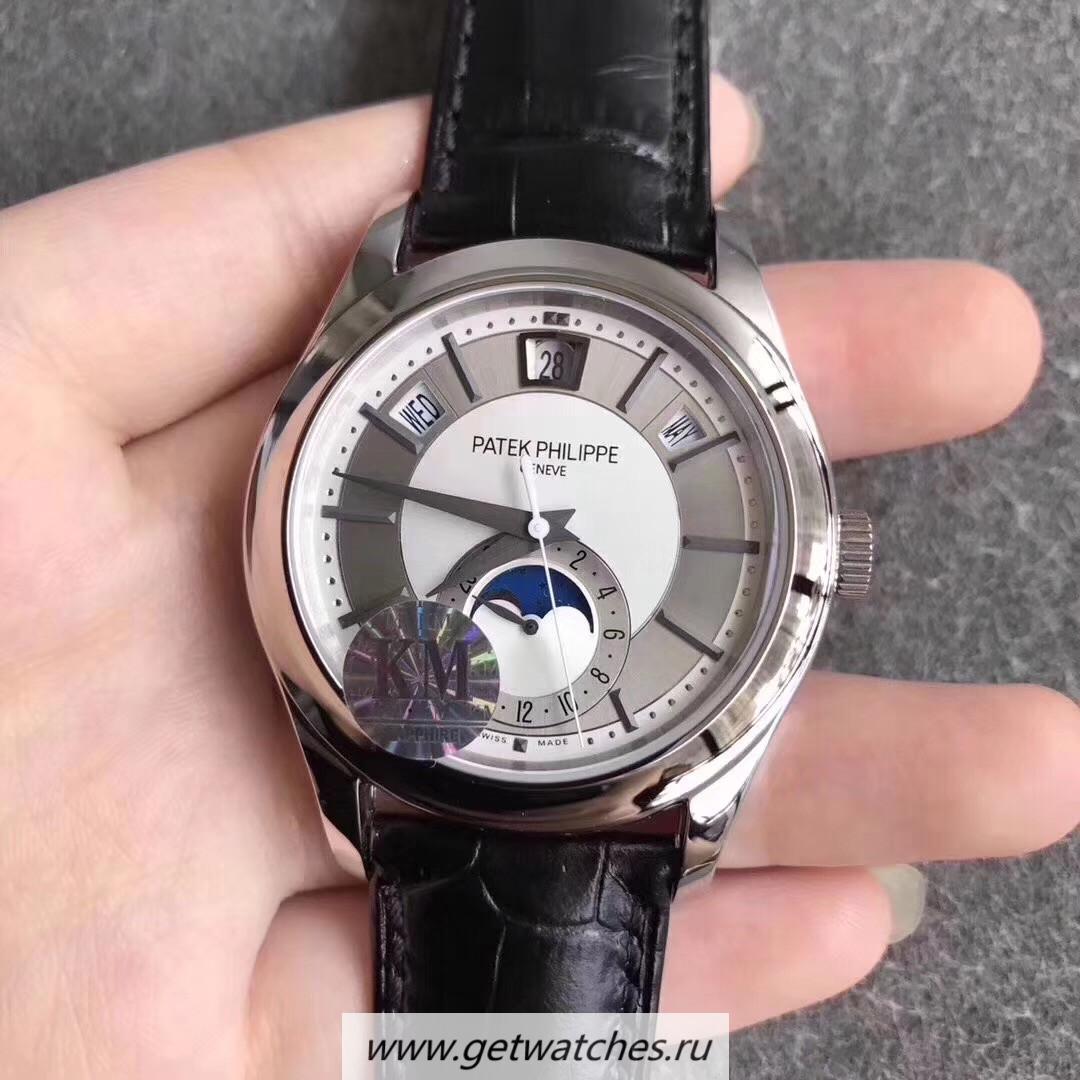 Copy Pat*k Phi1i*pe Annual Calendar 5205G-001 KMF SS White & Rhodium Dial 324SQALU 24H/206