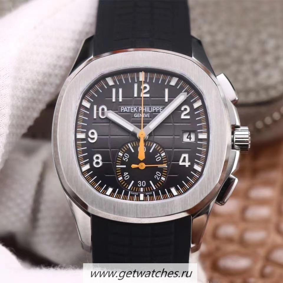 Copy Pat*k Phi1i*pe Aquanaut 5968 OMF SS Black Dial Black Strap CH 28-520