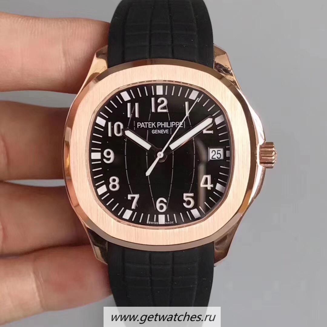 Replica Pat*k Phi1i*pe Aquanaut Jumbo 5167R MPF Rose Gold Black Dial 324SC