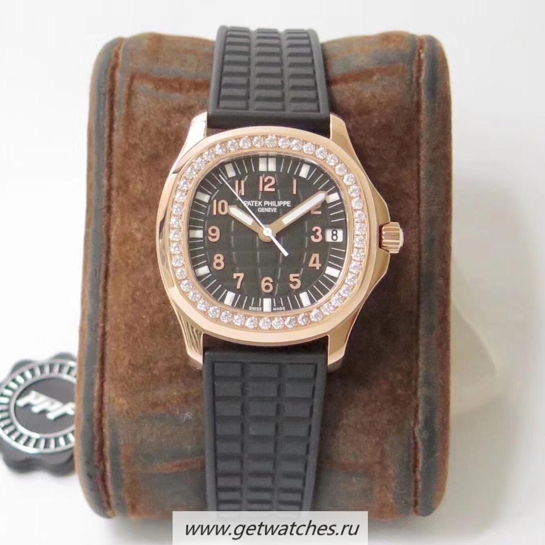 High Quality Pat*k Phi1i*pe Aquanaut Luce Ladies 5068R PPF Rose Gold & D1am0nds Black Dial 324SC