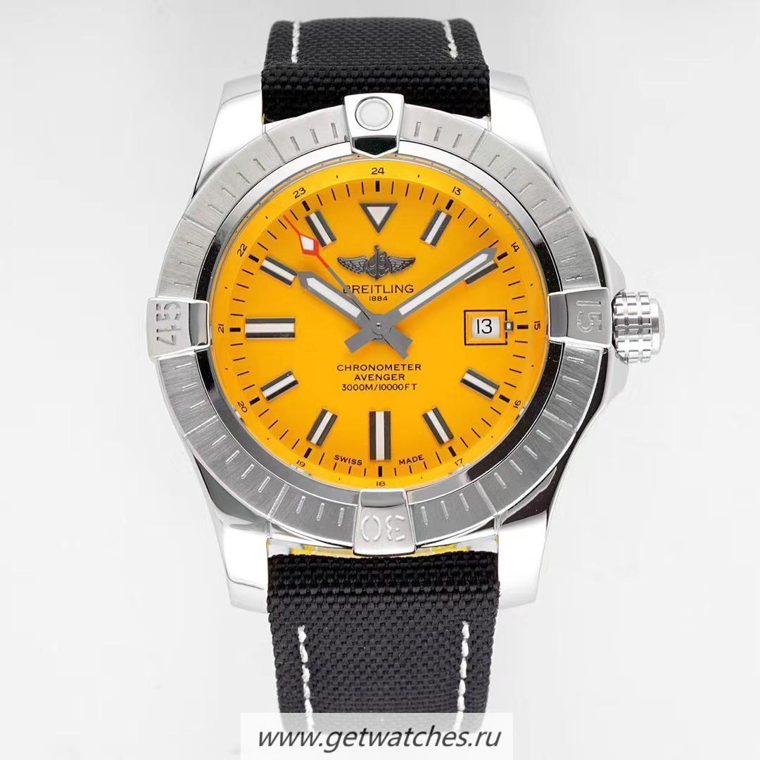 Best Price Breitling Avenger Automatic 45 Seawolf BLSF SS Yellow Dial 2836