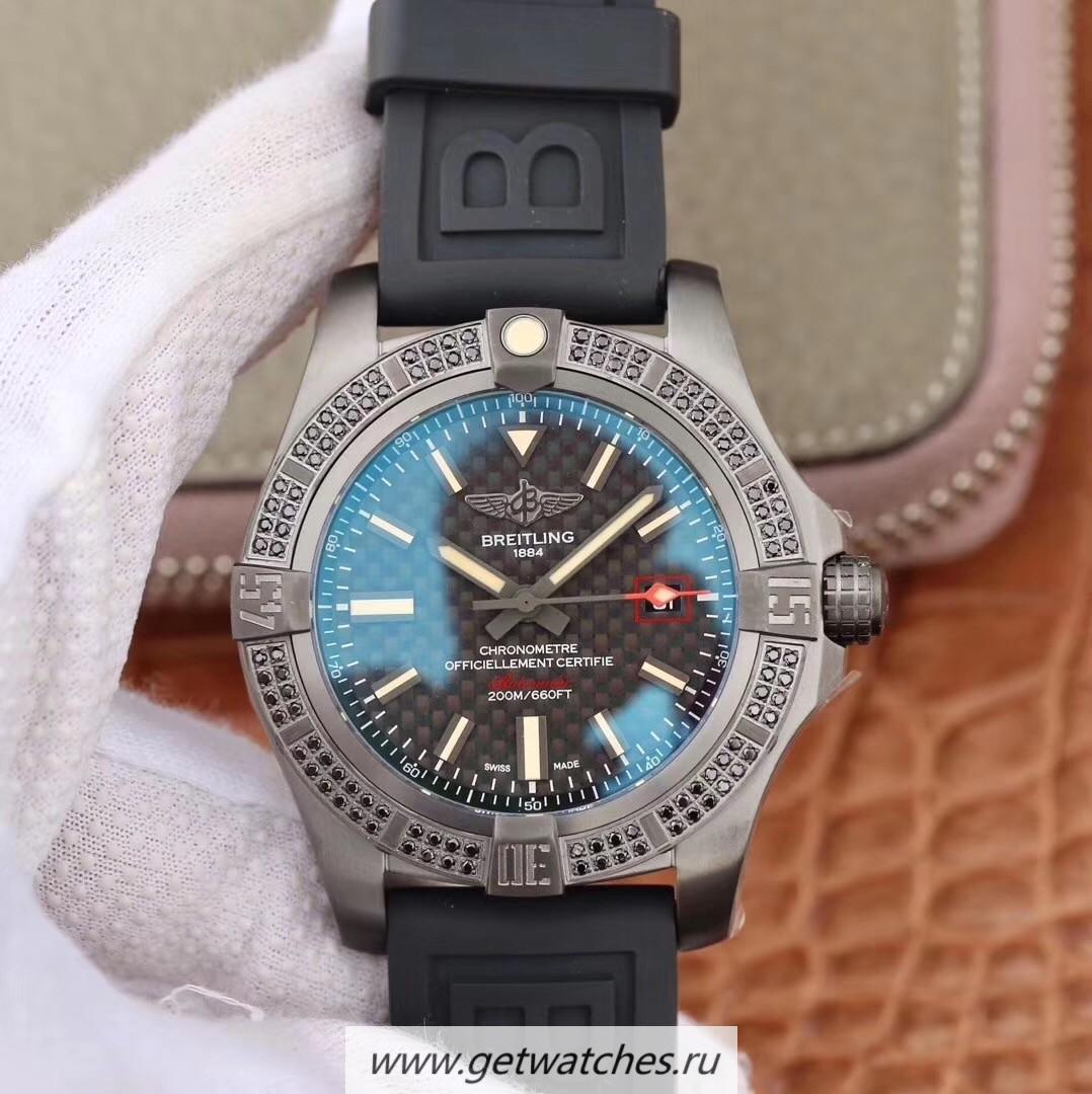 High Quality Breitling Avenger Blackbird 44 V17311AT/BD74 Noob Factory Titanium & D1am0nds Black Dial 2824
