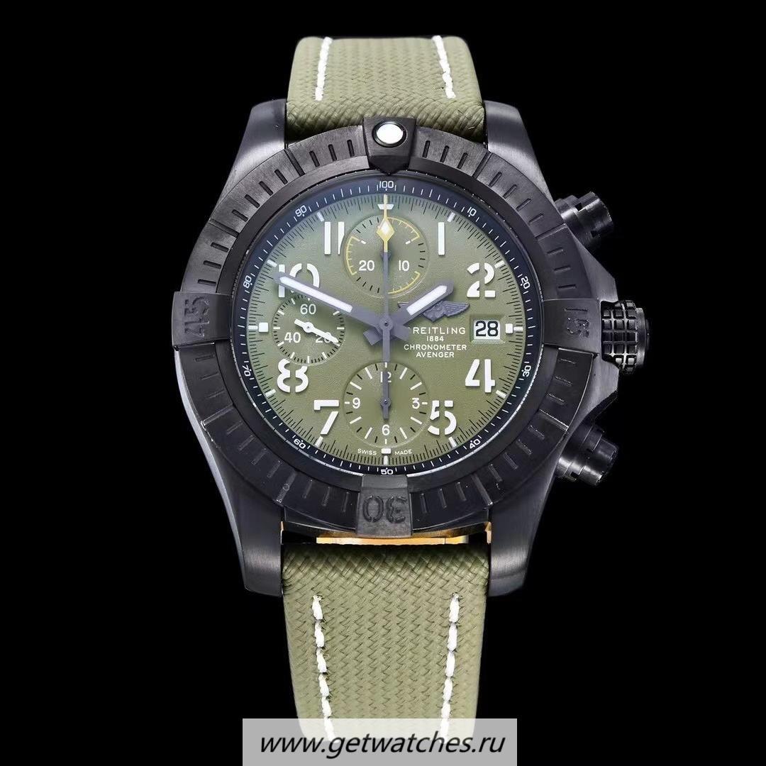 High Quality Breitling Avenger Chrono 45 Bandit GF PVD Green Dial 7750