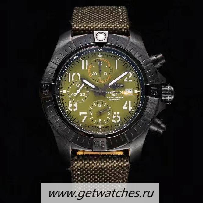 Copy Breitling Avenger Chrono 45 Night Mission TF Titanium Green Dial 7750