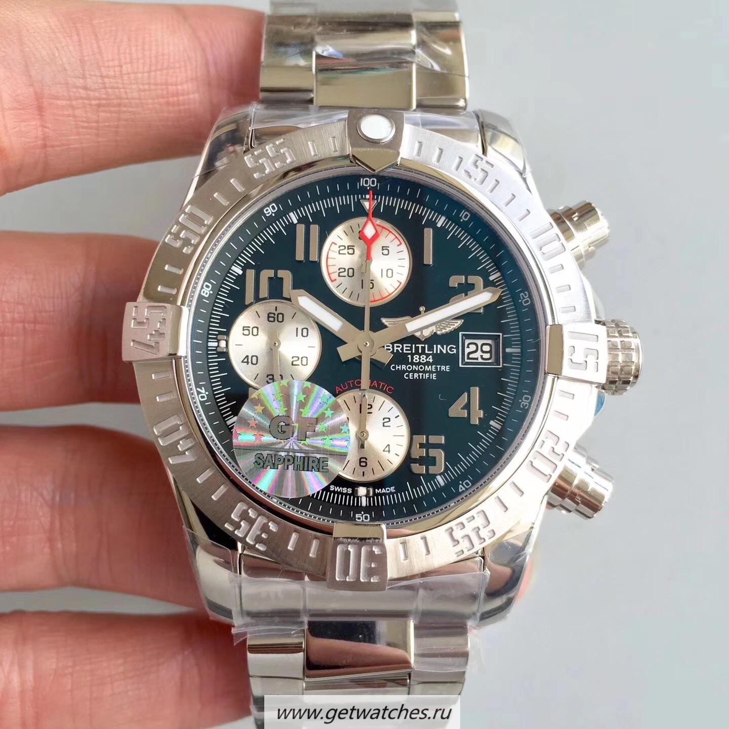 NEW Replica Breitling Avenger II Automatic Chrono A1338111/BC33SS GF SS Black Dial 7750