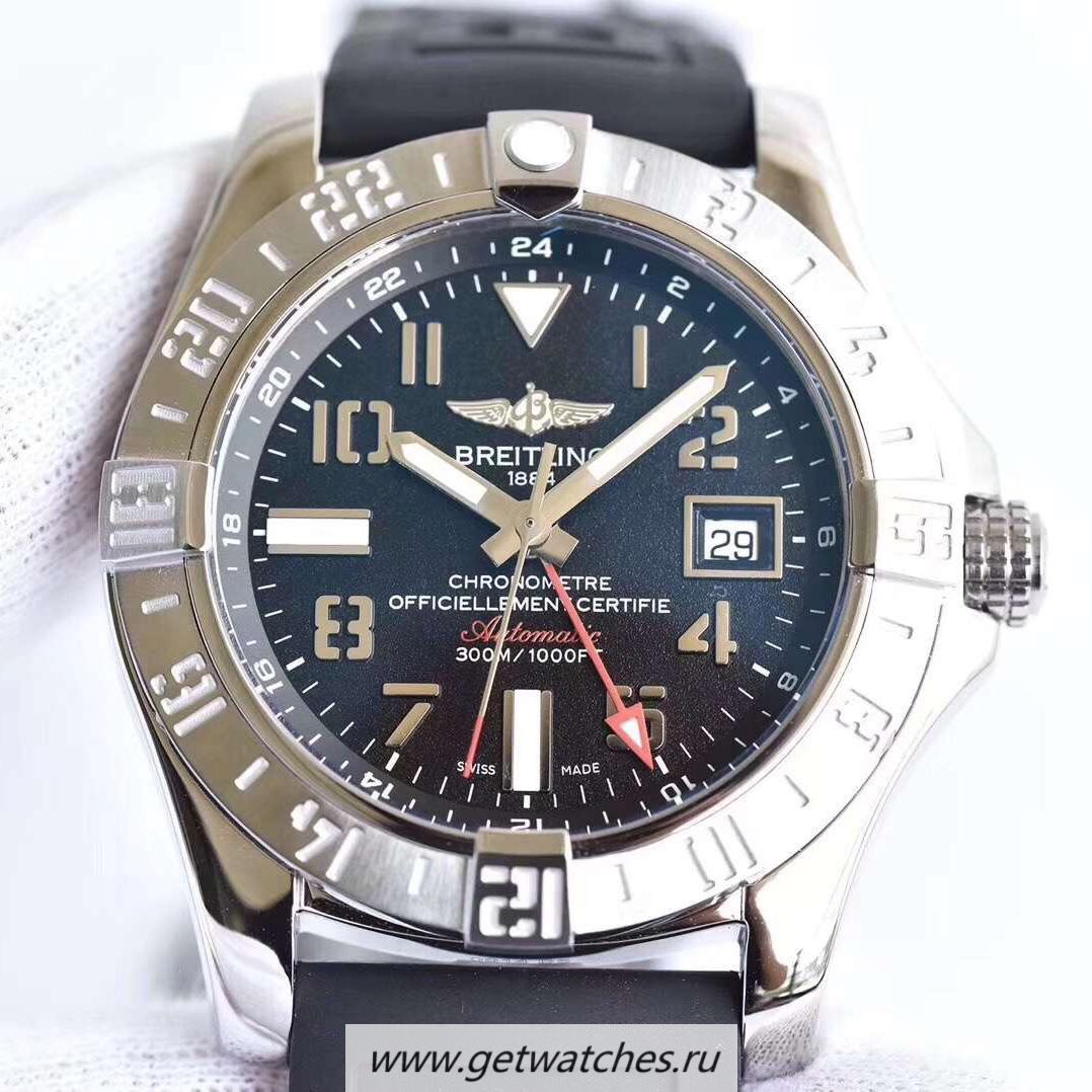 High Quality Breitling Avenger II GMT A3239011/BC34/152S/A20S.1 GF SS Black Dial 2836