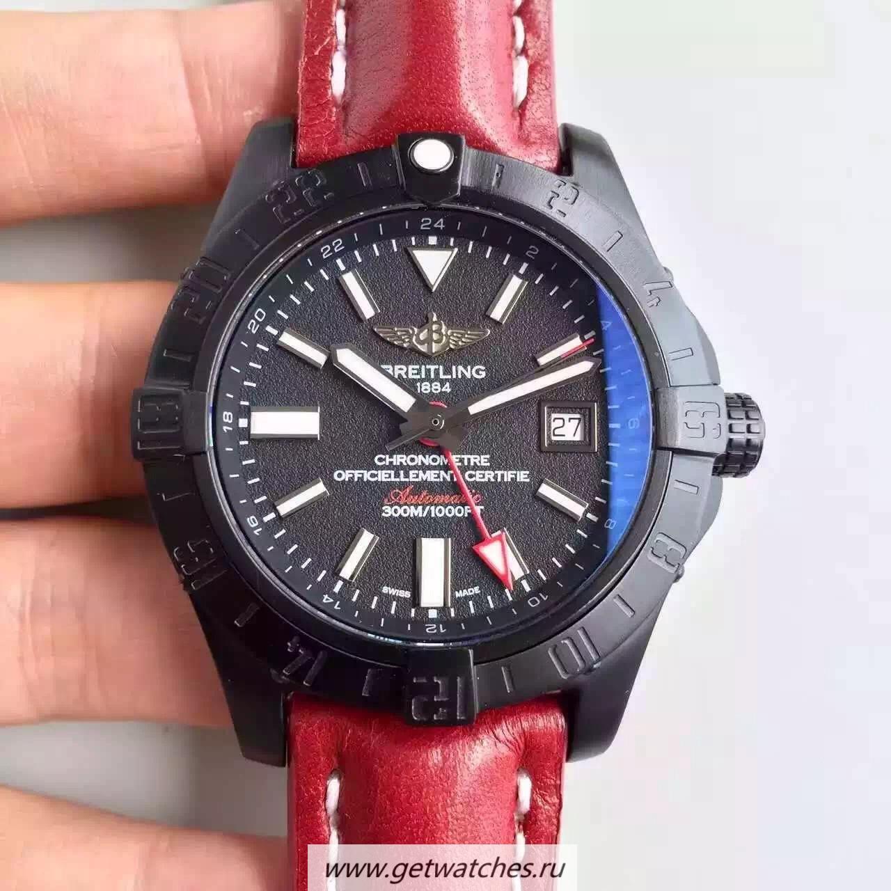 Replica Breitling Avenger II GMT M3239010/BF04/152S/M20SS.1 Noob Factory PVD Black Dial 2836