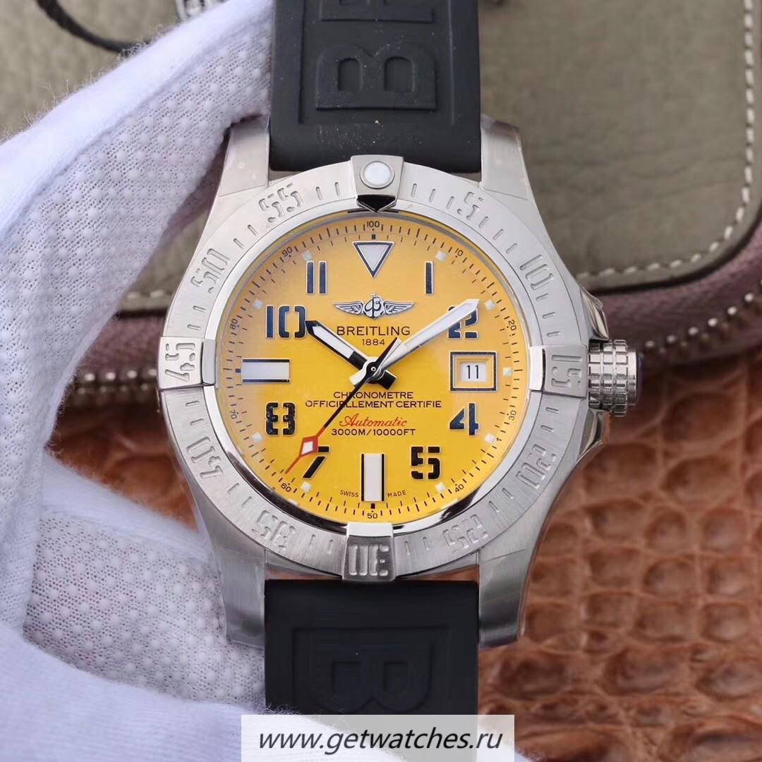 NEW Replica Breitling Avenger II Seawolf A1733110/BC30/152S/A20SS.1 GF V2 SS Yellow Dial 2824