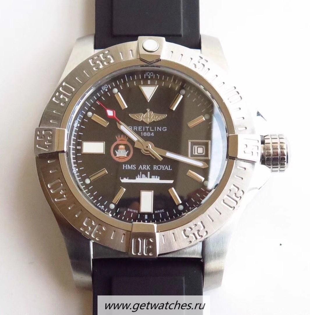 Fake Breitling Avenger Seawolf HMS Ark Royal Limited Edition Noob Factory SS Black Dial 2836