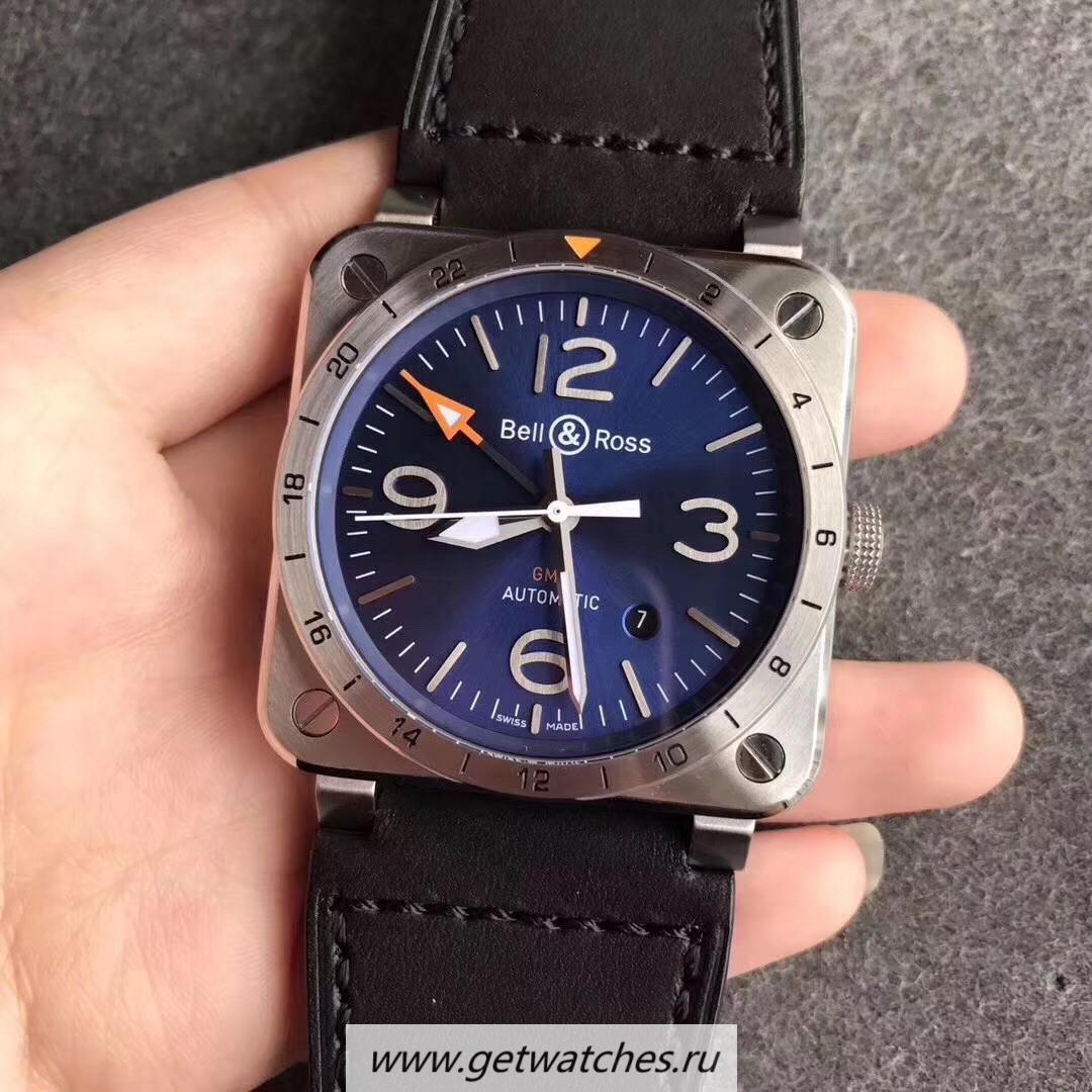 Fake Bell & Ross BR 03-93 GMT Noob Factory SS Blue Dial 2836