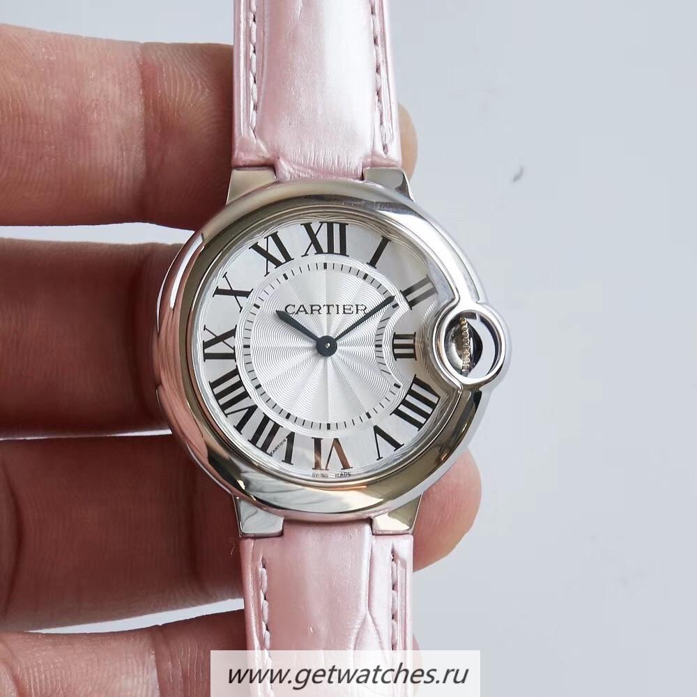 Copy Ca*t1er Ballon Bleu 33mm W6920086 AF SS Silver Dial Ronda Quartz