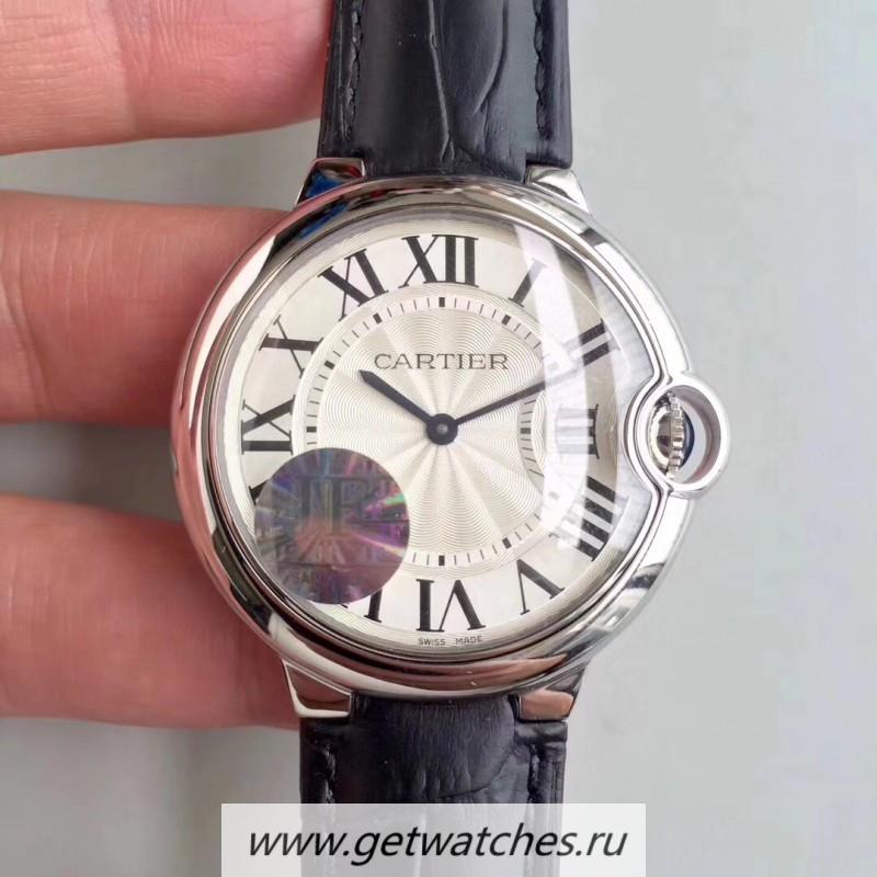 Fake Ca*t1er Ballon Bleu 36mm W69017Z4 JF SS Silver Dial Ronda Quartz