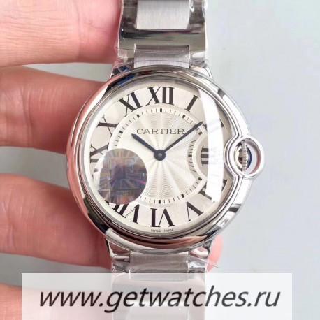 Copy Ca*t1er Ballon Bleu 36mm W6920046 JF SS Silver Dial Ronda Quartz