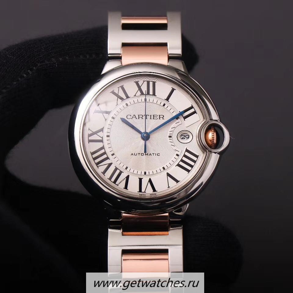 NEW Replica Ca*t1er Ballon Bleu 42mm V9F SS & 24K Rose Gold Silver Dial Cal. 1847